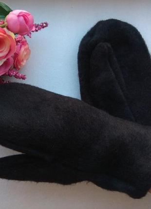 Нові зимові рукавиці варежки шубки, чорні1 фото