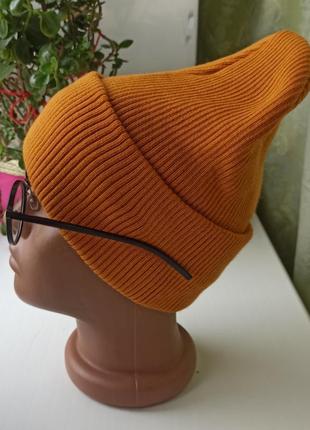 Нова м'яка базова шапка біні (утеплена флісом) оранж2 фото