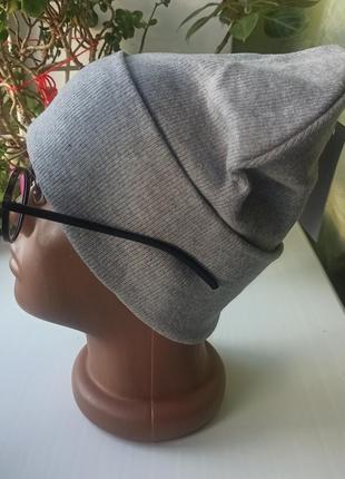 Нова гарна шапка з ангорою (утеплена флісом) бежево-сіра2 фото