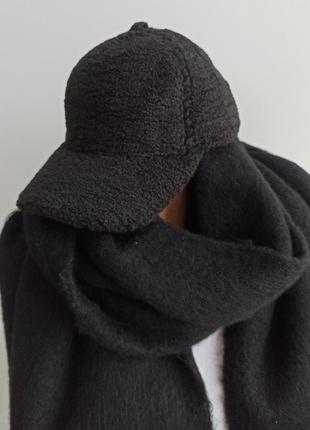 Новий гарний набір: кепка тедді з вушкамиі теплий шарф5 фото