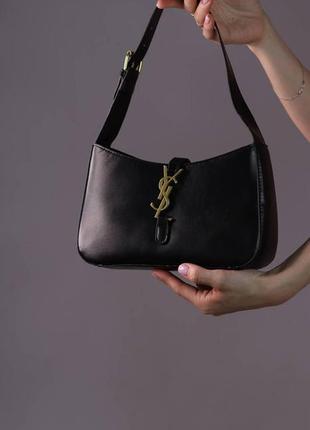 Женская сумка yves saint laurent hobo black, женская сумка, брендовая сумка ив сен лоран хобо, черного цвета5 фото