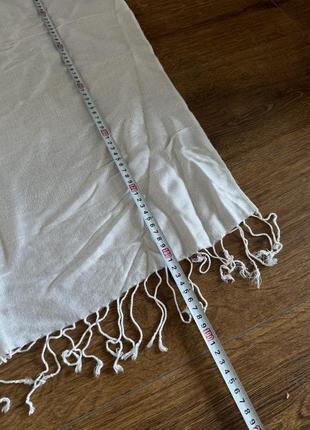 Шерстяной молочный слоновая кость жаккард широкий шарф легкий шаль палантин5 фото