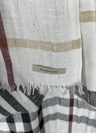 Шарф, палантин, шаль из льна и шелка burberry6 фото