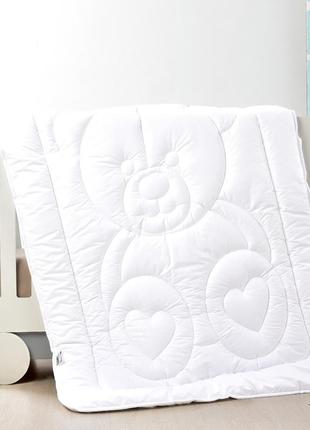 Ковдра дитяча у ліжечко ведмедик тm papaella 100х135 см біла4 фото