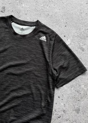 Adidas freelift tech fitted striped heathered sport t-shirt спортивна футболка5 фото
