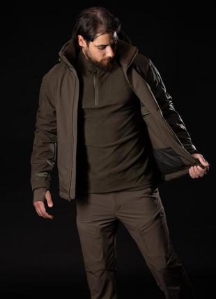 Куртка тактична демісезонна soft shell ”хантер” олива10 фото