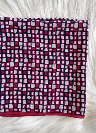 Платок шарф шаль косынка разноцветный красный маленький, геометрический принт
