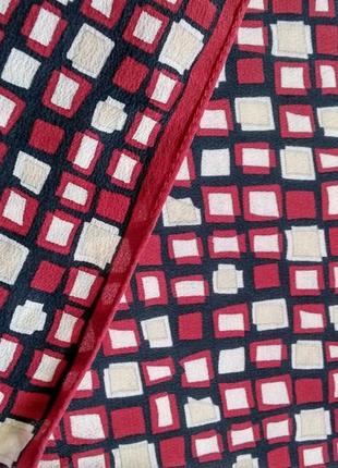 Платок шарф шаль косынка разноцветный красный маленький, геометрический принт4 фото