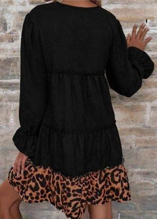 Платье софт черный леопард шифон3 фото