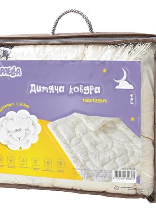 Ковдра дитяча у ліжечко вовняна wool тm papaella 100х135 см щіл 3004 фото