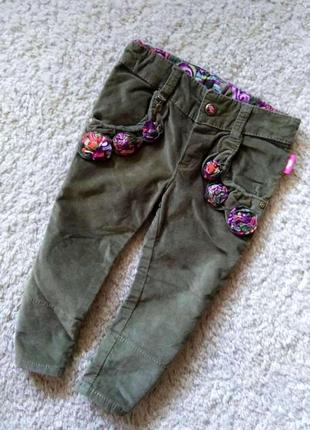 Красивые вельветовые штаны pampolina