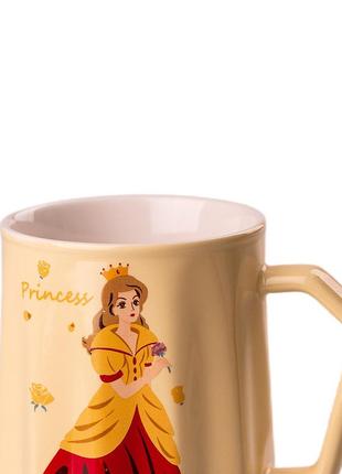 Чашка керамічна princess 450мл диснеевская принцесса чашки для кофе желтый2 фото