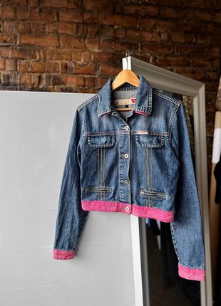 Guess vintage women's y2k blue denim jean jacket made in usa женская, винтажная джинсовка, джинсовая куртка