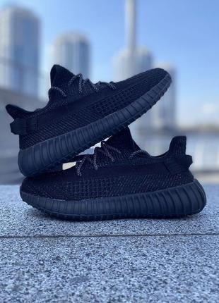 Adidas yeezy boost 350 black рефлектив