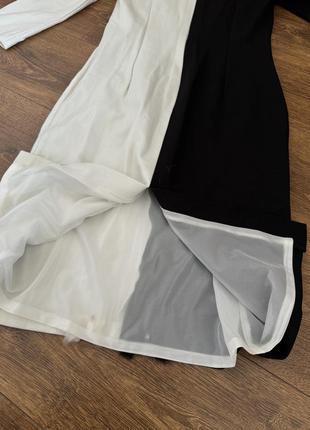 Зимнее черное белое миди платье с меховыми вставками размер 387 фото