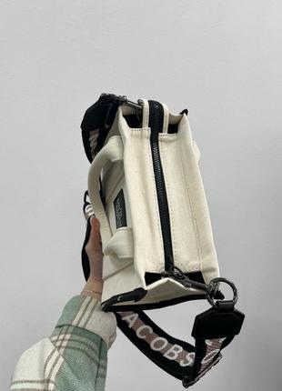 Сумка marc jacobs small tote bag cream/black6 фото