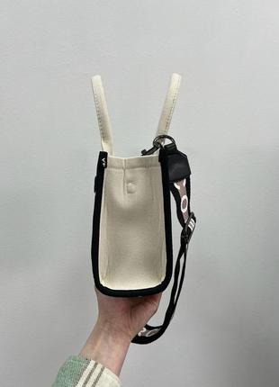 Сумка marc jacobs small tote bag cream/black2 фото