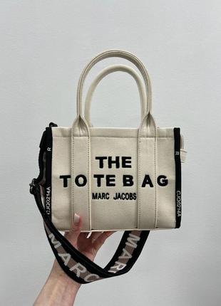 Сумка marc jacobs small tote bag cream/black