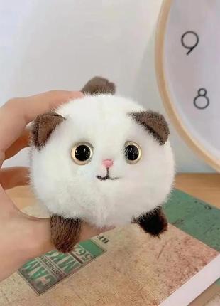 Мягкая игрушка брелок белый котик брелочек котенка