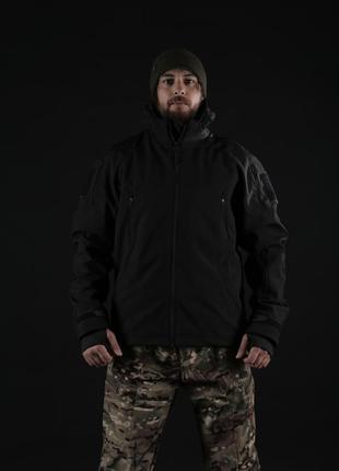 Куртка тактическая демисезонная soft shell ”хантер” черная