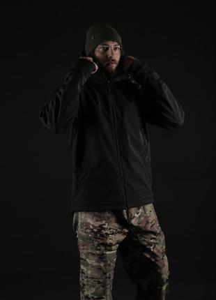 Куртка тактична демісезонна soft shell ”хантер” чорна3 фото