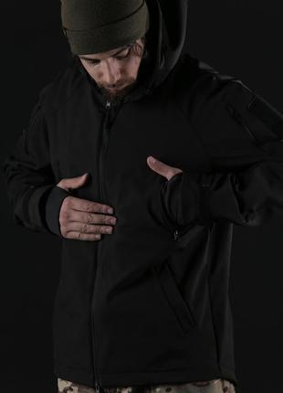 Куртка тактична демісезонна soft shell ”хантер” чорна4 фото