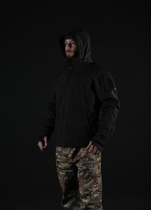 Куртка тактична демісезонна soft shell ”хантер” чорна10 фото