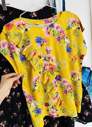 Блуза желтая натуральная качественная ткань