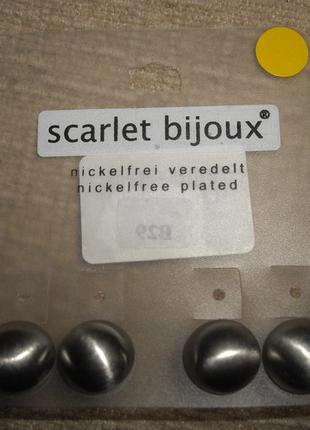 Стильные сережеки - гвоздик, металик в виде полусферы scarlet bijoux1 фото