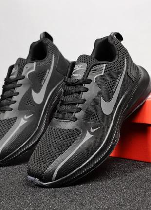 Мужские сетчатые, черные, стильные кроссовки nike. от 40 до 44 гг. 9753 кк демисезонные5 фото