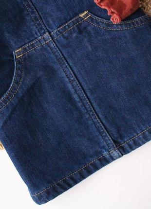 Красивый джинсовый сарафан next с карманами 6-9 мес3 фото