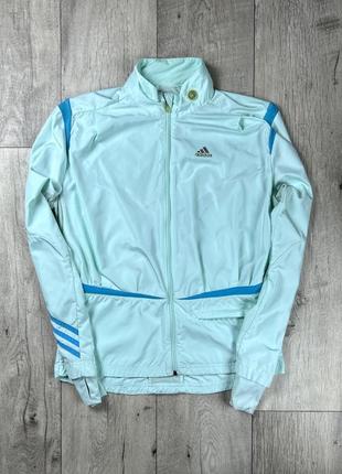 Adidas clima proof кофта ветровка s размер беговая женская бирюзовая оригинал