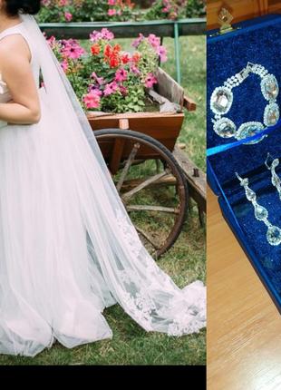 Весільне плаття" афродіта" в грецькому стилі🎁 прикраса у зачіску 🎁(сережки+браслет)2 фото