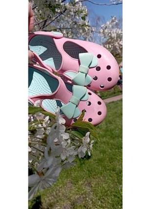 Crocs оригінальні ніжно рожеві з блакитним1 фото