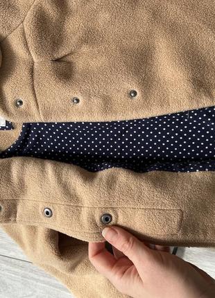 Стильное бежевое кашемировое пальто с подкладкой утепленное пальто плюш демисезонное пальто для девчонки 3-4р2 фото