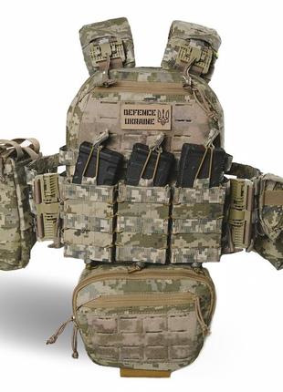 Бронежилет 6 класс защиты.вес 6.5 кг пиксель ”м6 pro” molle 7 подсумков