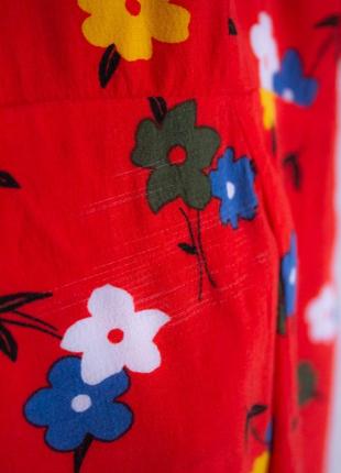 Платье сарафан красный цветочный принт10 фото