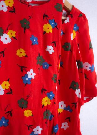 Платье сарафан красный цветочный принт4 фото