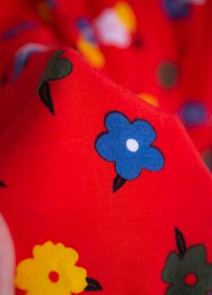 Платье сарафан красный цветочный принт8 фото