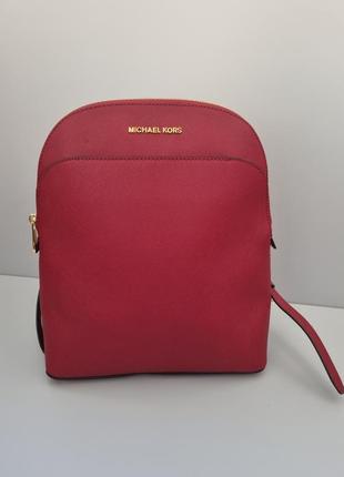 Кожаный рюкзак michael kors, бордовый рюкзак, сумка michael kors, ранец, наплечник michael kors7 фото