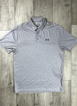 Under armour heatgear поло футболка m размер спортивная серая оригинал