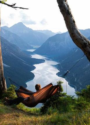 Туристический гамак с москитной сеткой hammock 240x150 см коричневый,гамак для отдыха с защитой от насекомых