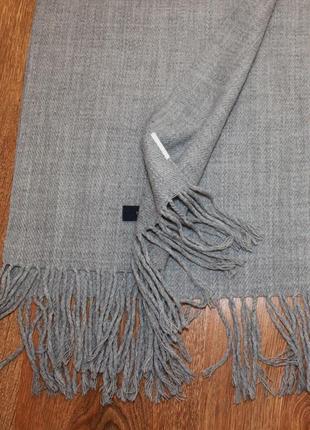 Серый мужской шарф tommy hilfiger 180*32см шерсть3 фото