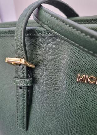 Шоппер michael kors, кожаная сумка michael kors, тоут michael kors, дорожная сумка, офисная сумка, брендовая сумка, michael kors сафьяно4 фото