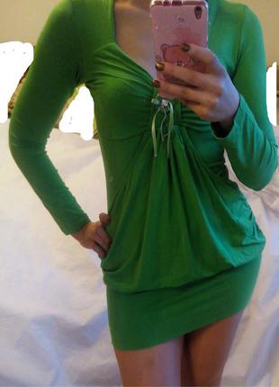 Зеленая туника платье