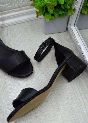 Женские босоножки на каблуке чёрные натуральная кожа замша все цвета 36-43р3 фото