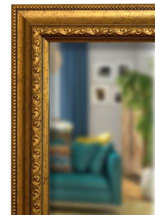 Підлогове дзеркало в золотій рамі 1650х400 мм4 фото