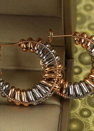 Сережки кільця хuping jewelry бахрома 2,8 см комбіновані