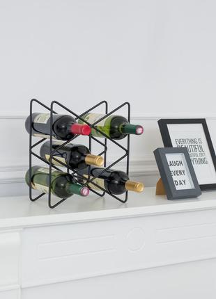 Підставка для вина «тоскана» на 6 пляшок, чорна