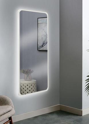 Зеркало с led подсветкой ростовое 1300х600 мм белое